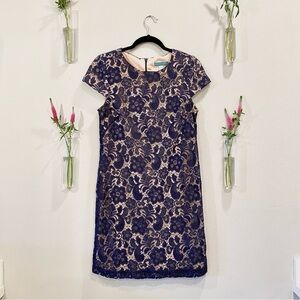 Anthropologie x Pim + Larkin Navy Lace Shift Dress